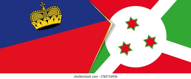 Banderas de Liechtenstein y Burundi, dos banderas vectoriales símbolo de relación o enfrentamiento.