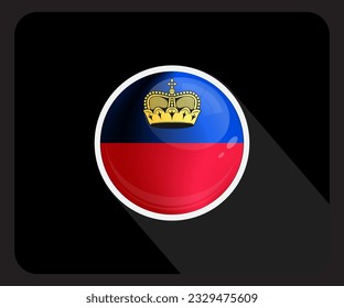 Liechtenstein Circle Glossy Pride Flag Icon
