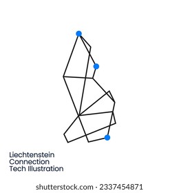 Liechtenstein Connection Tech Technology Geometric Polygonal Logo Vektorsymbol Illustration