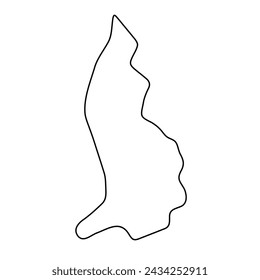 Liechtenstein country simplified map. Thin black outline contour. Simple vector icon