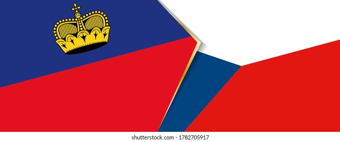 Liechtenstein und die Tschechische Republik Flaggen, zwei Vektorflaggen Symbol für Beziehung oder Konfrontation.