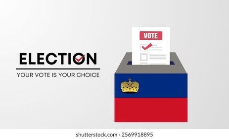  Liechtenstein election 2025 concept, democracy, flag. Vector icon illustration