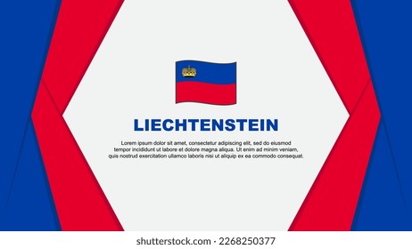 Plantilla de diseño de fondo de resumen de la bandera de Liechtenstein. Ilustración del vector de caricaturas del Día de la Independencia de Liechtenstein. Antecedentes de Liechtenstein