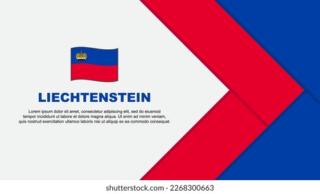 Liechtenstein Flag Abstract Background Design Template. Liechtenstein Independence Day Banner Cartoon Vector Illustration. Liechtenstein Cartoon