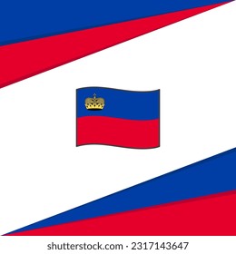 Plantilla de diseño de fondo de resumen de la bandera de Liechtenstein. Cartel del Día de la Independencia de Liechtenstein en medios sociales. Diseño de Liechtenstein