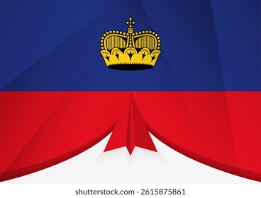 Liechtenstein Flag with Abstract Paper Airplane Design, National Flag in a geometric folded paper style. Vector illustration.
