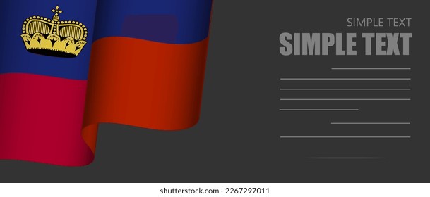 Liechtenstein flag banner rectangle background,Liechtenstein dark mode black tone wallpaper,website banner Liechtenstein black and white tone with grey text.