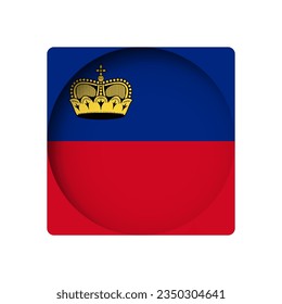 Liechtenstein flag - behind the cut circle paper hole with inner shadow.