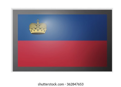Liechtenstein Flag with black boarder