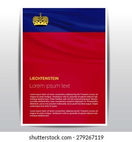 Liechtenstein flag Brochure - Vector Flyer Cover Page Design