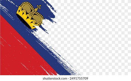 Liechtenstein flag brush paint textured isolated on png or transparent background. vector illustration  