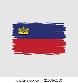Bandera de Liechtenstein con fondo de pincel