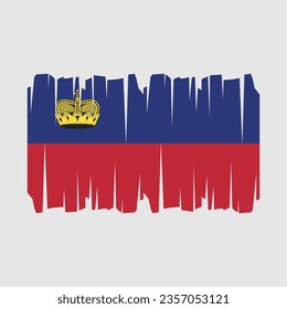 Liechtenstein flag with brush stroke vector Illustration