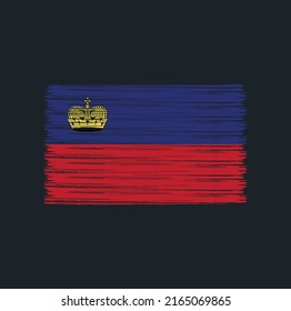 Liechtenstein Flag Brush Strokes. National Flag