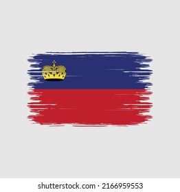 Liechtenstein Flag Brush Strokes. National Flag