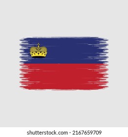 Liechtenstein Flag Brush Strokes. National Flag