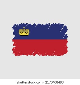 Liechtenstein Flag Brush Strokes. National Flag