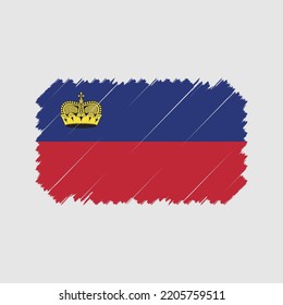 Liechtenstein flag brush strokes painted