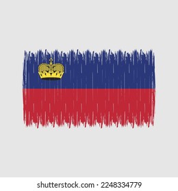 Liechtenstein Flag Brush Vector Illustration