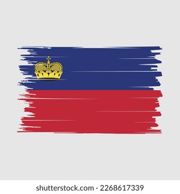 Ilustración del vector del pincel de bandera de Liechtenstein
