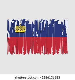 Liechtenstein Flag Brush Vector Illustration