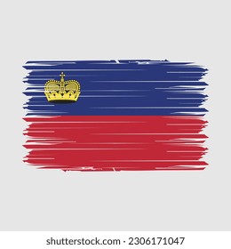 Liechtenstein Flag Brush Vector Illustration