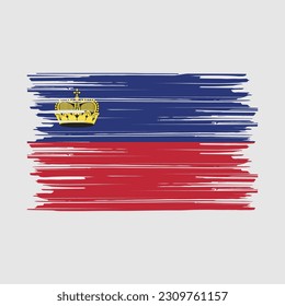 Liechtenstein Flag Brush Vector Illustration