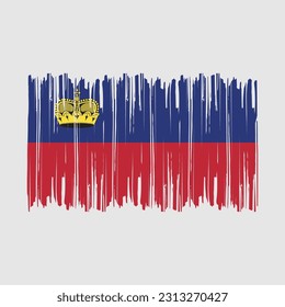 Liechtenstein Flag Brush Vector Illustration