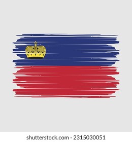 Ilustración del vector del pincel de bandera de Liechtenstein