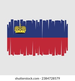 Liechtenstein Flag Brush Vector Illustration