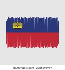 Liechtenstein Flag Brush Vector Illustration