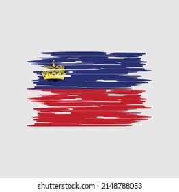 Liechtenstein Flag Pinsel Vektorgrafik. Nationalflagge