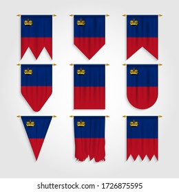 Bandera de Liechtenstein de diferentes formas, bandera de Liechtenstein de diversas formas
