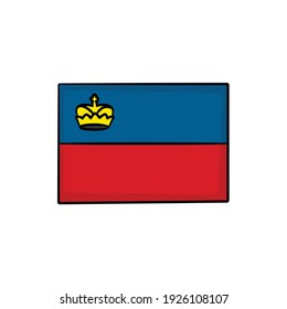 Liechtenstein flag in drawing style isolated vector. Hand drawn object illustration for your presentation, teaching materials or others.