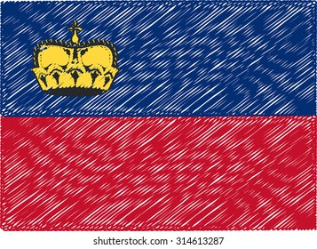 liechtenstein flag embroidered zigzag

