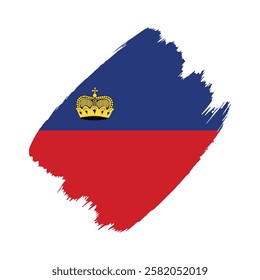 Liechtenstein flag in a flat grunge vector design background