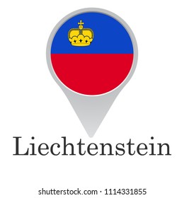 Liechtenstein flag in the form of pointer isolated on white background