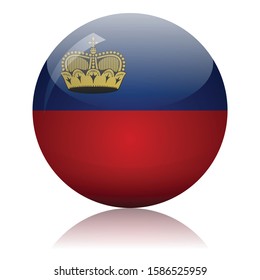 Liechtenstein flag glass icon vector illustration
