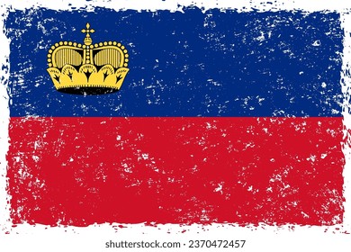Liechtenstein flag grunge distressed style