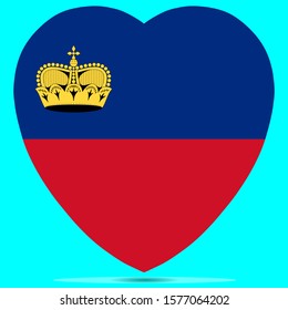 Liechtenstein Flag In Heart Shape Vector illustration Eps 10