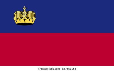 Liechtenstein flag with high resolution vector.