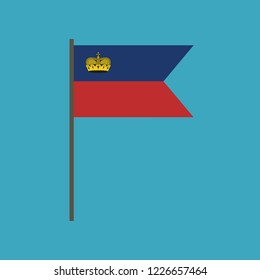 Liechtenstein flag icon in flat design. Independence day or National day holiday concept.