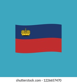 Liechtenstein flag icon in flat design. Independence day or National day holiday concept.