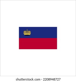 Diseño de estilo plano de icono de bandera de Liechtenstein. Ilustración vectorial de la bandera de Liechtenstein. aislado de fondo blanco.