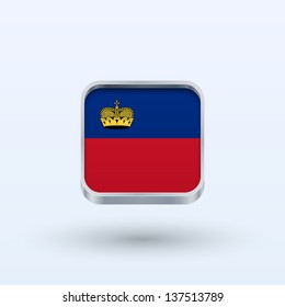 Liechtenstein flag icon square form on gray background. Vector illustration.