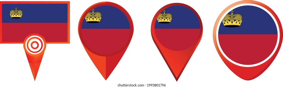 Liechtenstein Flaggensymbol . Web-Icon-Set . Symbolsammlung. Einfache Vektorgrafik.