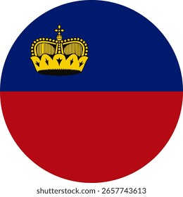 Bandera de Liechtenstein ilustrador banderas de país símbolo redondo banderas circulares de nación