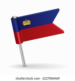 Liechtenstein flag map pointer layout. Vector illustration.