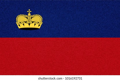 Liechtenstein flag on textured textile background. Vector illustration.