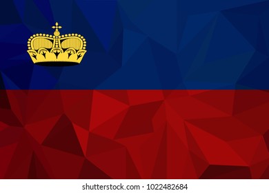 Liechtenstein flag on textured textile background. Vector illustration.